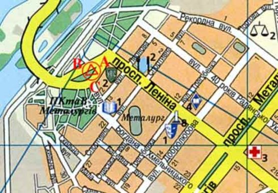 Схема рекламной плоскости по адресу Соборный пр.. -  Богдана Хмельницкого ул.