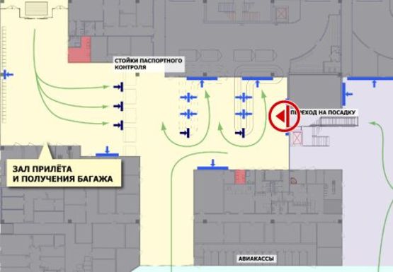 Схема рекламной плоскости по адресу Зал получения багажа, 1 этаж (Терминал А)