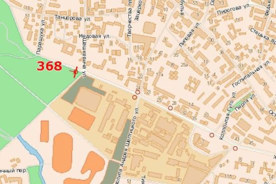 Схема рекламной плоскости по адресу Анатолія Живова вул. - Шашкевича вул.