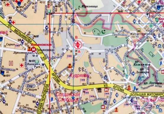 Схема рекламной плоскости по адресу Лукьяновская ул.