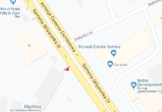 Схема рекламної площини за адресою Скляренко ул., 7