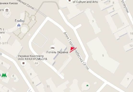 Схема рекламной плоскости по адресу Институтская ул., возле метро "Хрещатик" (справа)