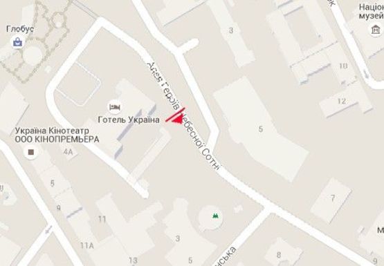 Схема рекламної площини за адресою Институтская ул., возле метро "Хрещатик" (справа)