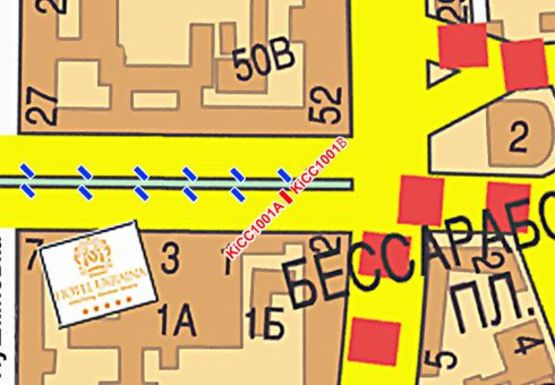 Схема рекламной плоскости по адресу Шевченко б-р