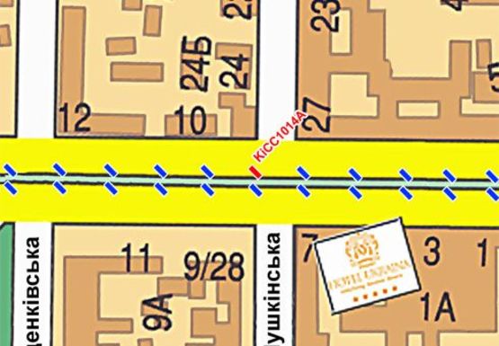 Схема рекламної площини за адресою Шевченко б-р