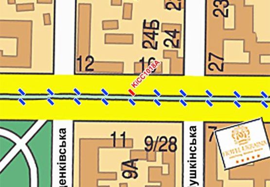 Схема рекламной плоскости по адресу Шевченко б-р