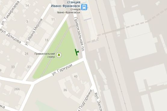 Схема рекламной плоскости по адресу Привокзальна пл. - Гаркушi вул.