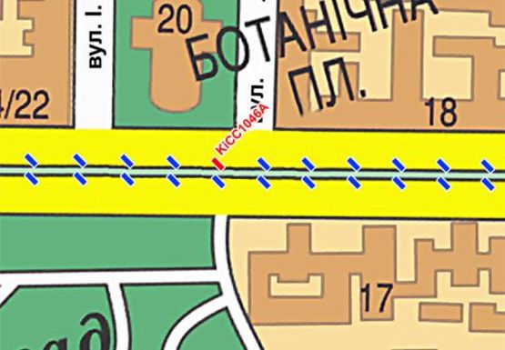 Схема рекламної площини за адресою Шевченко б-р