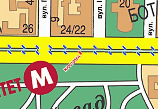 Схема рекламной плоскости по адресу Шевченко б-р