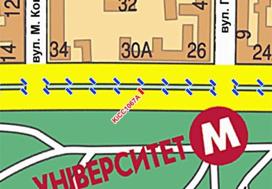 Схема рекламної площини за адресою Шевченко б-р