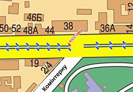 Схема рекламной плоскости по адресу Шевченко б-р