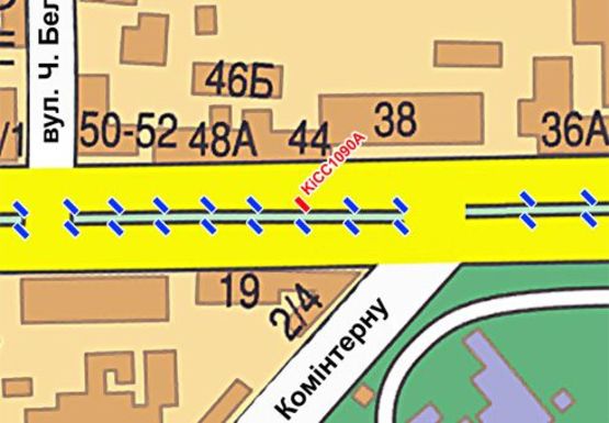 Схема рекламной плоскости по адресу Шевченко б-р