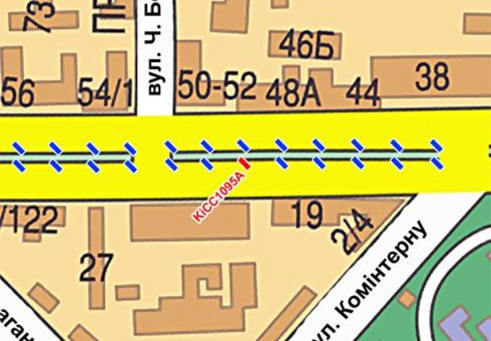 Схема рекламної площини за адресою Шевченко б-р