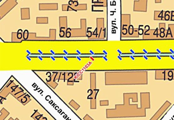 Схема рекламной плоскости по адресу Шевченко б-р