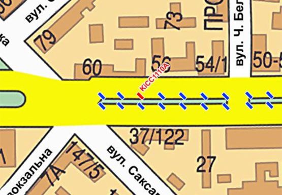 Схема рекламної площини за адресою Шевченко б-р