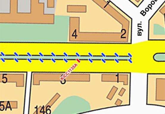Схема рекламної площини за адресою Победы пр.
