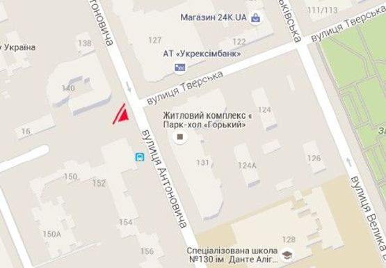Схема рекламної площини за адресою Антоновича ул. (Горького ул.) - Тверская ул.
