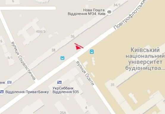 Схема рекламной плоскости по адресу Воздухофлотский пр., 38