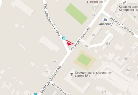 Схема рекламной плоскости по адресу Овручская ул.