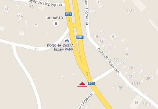 Схема рекламної площини за адресою Столичное шоссе, выезд из Киева на Конча-Заспу