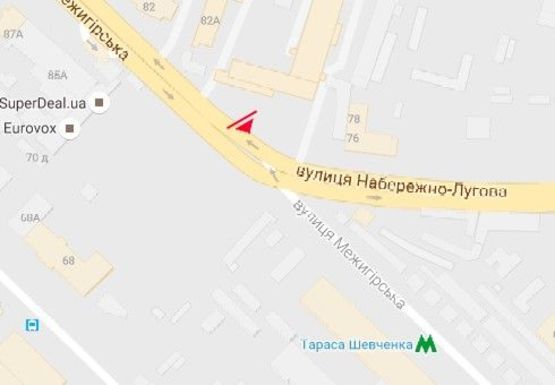 Схема рекламной плоскости по адресу Межигорская ул., 82а