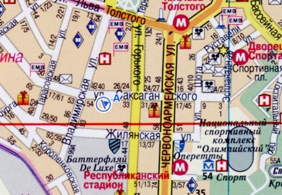 Схема рекламної площини за адресою Саксаганского ул., 43