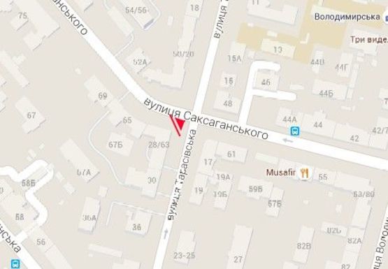 Схема рекламної площини за адресою Саксаганского ул., 63