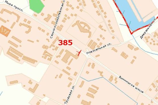 Схема рекламної площини за адресою Миру просп. - Вінницьке шосе