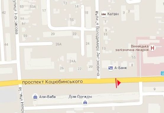 Схема рекламної площини за адресою Коцюбинского ул., 11 (№2)