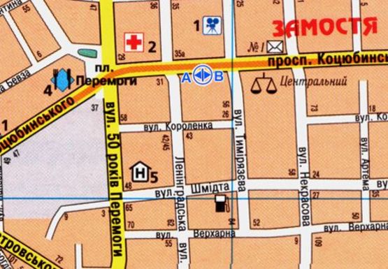 Схема рекламної площини за адресою Коцюбинского ул., 27