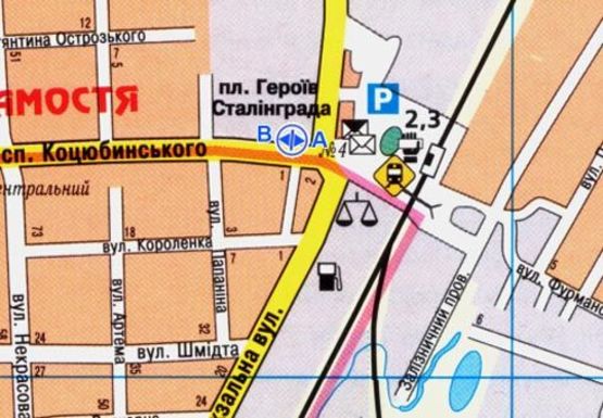 Схема рекламной плоскости по адресу Коцюбинского ул., 4