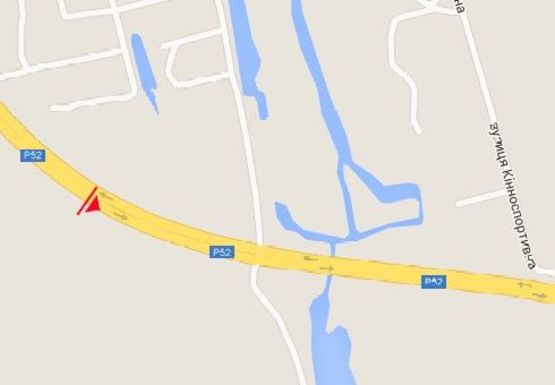 Схема рекламной плоскости по адресу Автодорога Днепропетровск-Киев, за поворотом Дачи