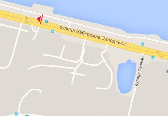 Схема рекламной плоскости по адресу Заводская Набережная, навпротив "PIT STOP"