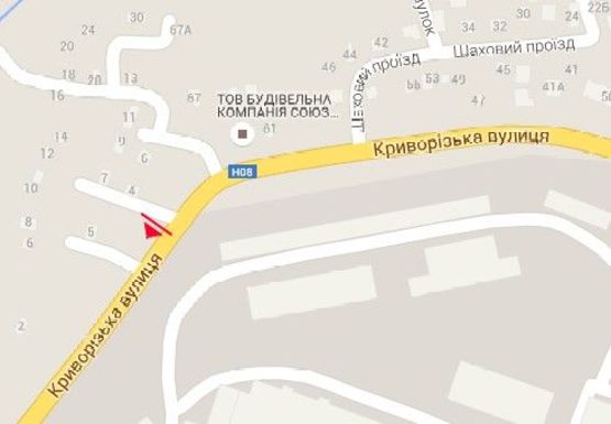 Схема рекламної площини за адресою Криворожская ул., 59