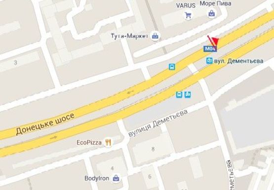 Схема рекламной плоскости по адресу Донецкое шоссе, 11