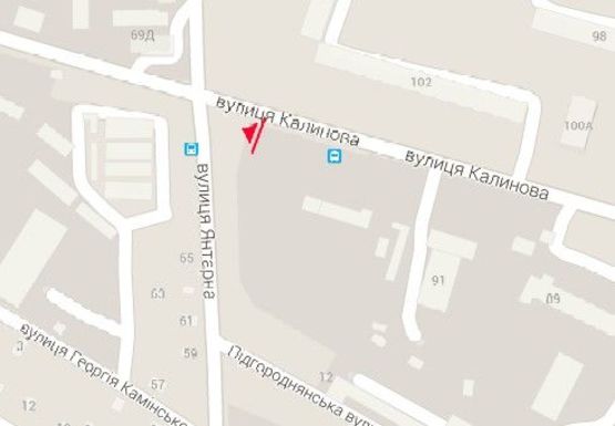 Схема рекламной плоскости по адресу Калиновая ул. - Янтарная ул.