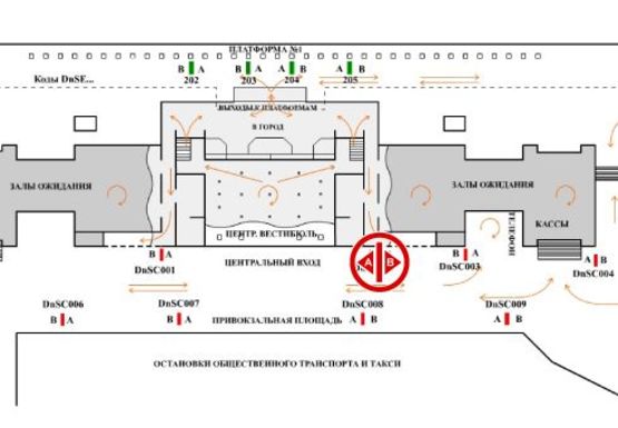 Схема рекламной плоскости по адресу Привокзальная площадь
