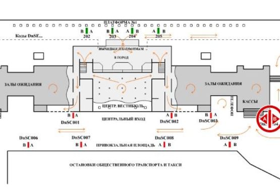 Схема рекламной плоскости по адресу Привокзальная площадь