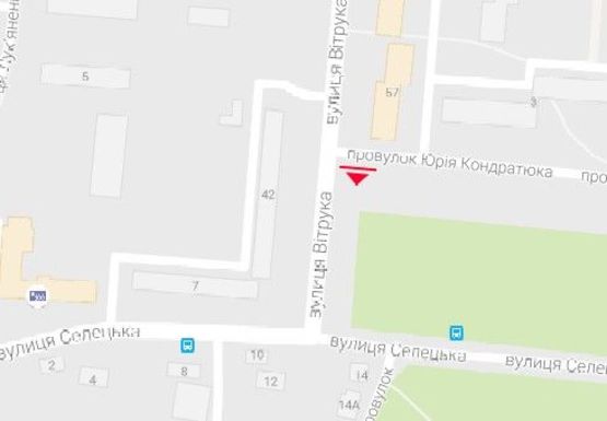 Схема рекламной плоскости по адресу Витрука ул., 57