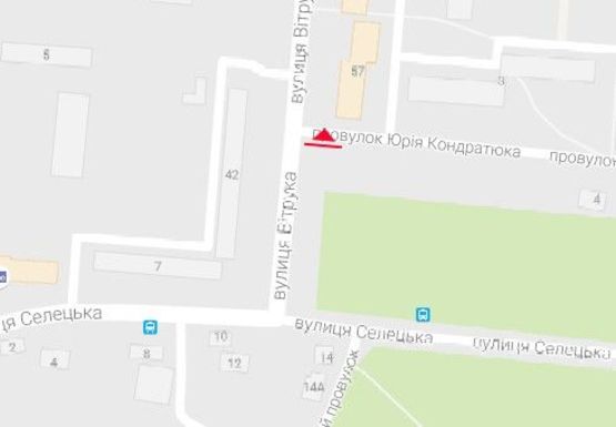 Схема рекламної площини за адресою Витрука ул., 57