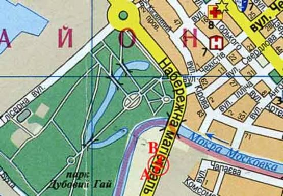 Схема рекламной плоскости по адресу Набережная магистраль, р. Московка