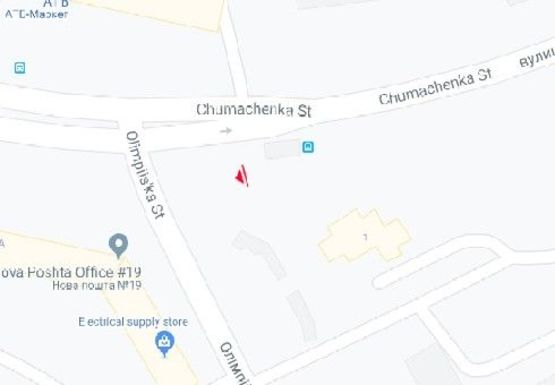 Схема рекламной плоскости по адресу Чумаченко ул. - Олимпийская  ул.