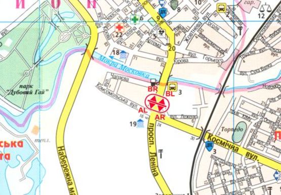 Схема рекламної площини за адресою Соборный пр.,  Автовокзал