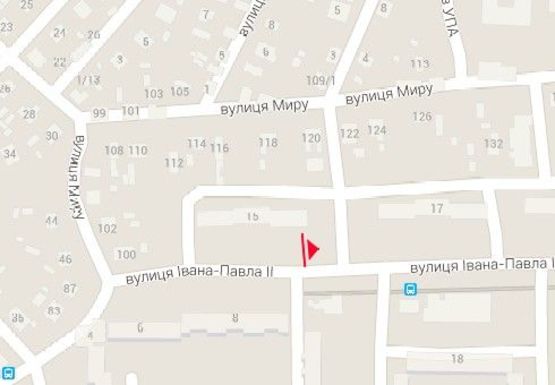 Схема рекламной плоскости по адресу Иоанна Павла ІІ ул., 9 (ранее Строителей ул.)