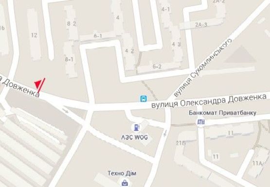 Схема рекламной плоскости по адресу Довженко ул. (Авторынок)