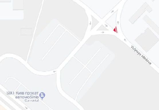 Схема рекламной плоскости по адресу Медовая ул., 2 Аэропорт "Киев"