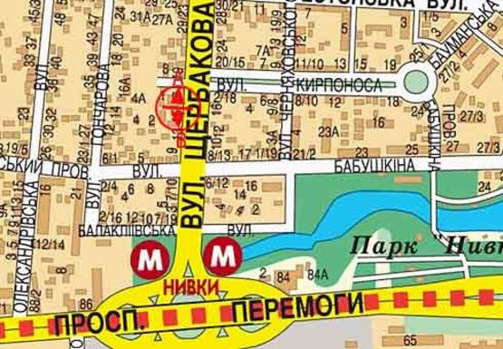 Схема рекламної площини за адресою Щербаковского ул., 25 (бывш. Щербакова ул.)