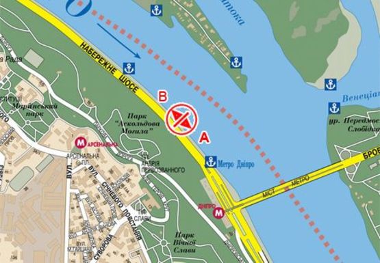 Схема рекламной плоскости по адресу Набережное шоссе