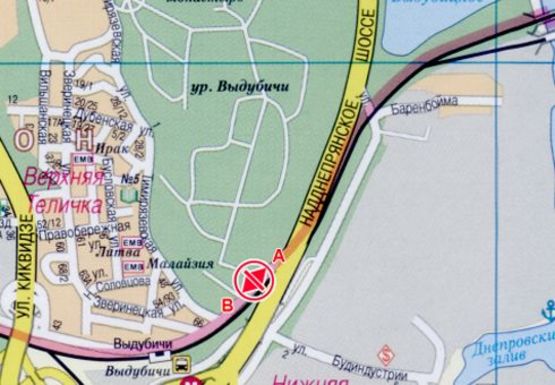 Схема рекламної площини за адресою Железнодорожное шоссе, 240м до Тимирязевской ул. (BackLit)