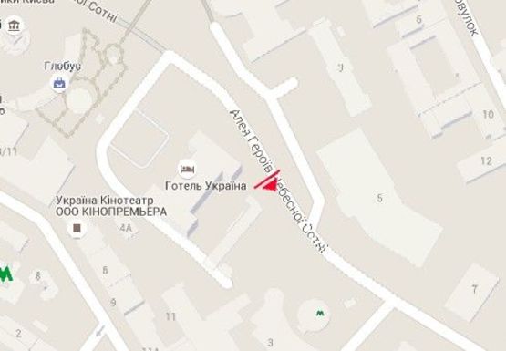 Схема рекламної площини за адресою Институтская ул., возле метро "Хрещатик" (справа)